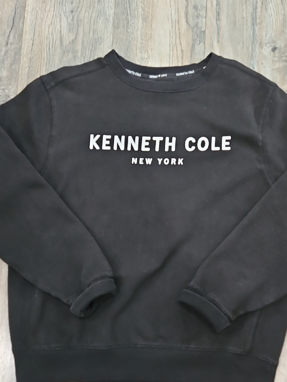 Kenneth Cole Black Crewneck Sweatshirt with White Logo